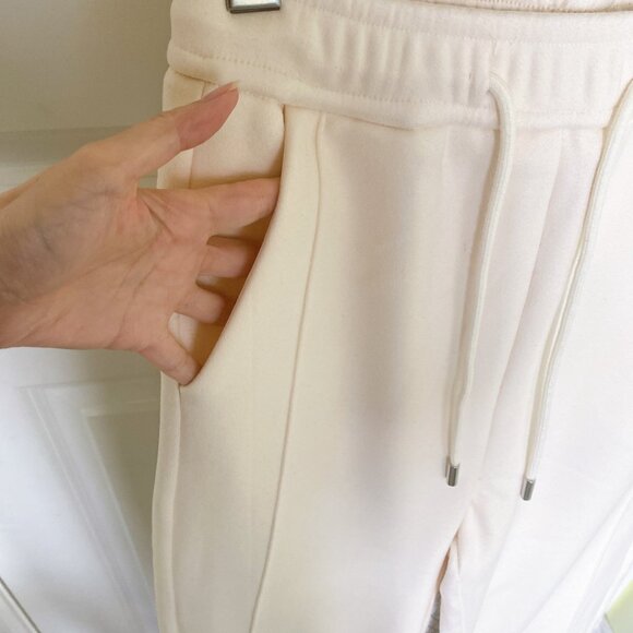 New Creamy White Soft Warm Fleece Staight-Leg Pants - Picture 2 of 5